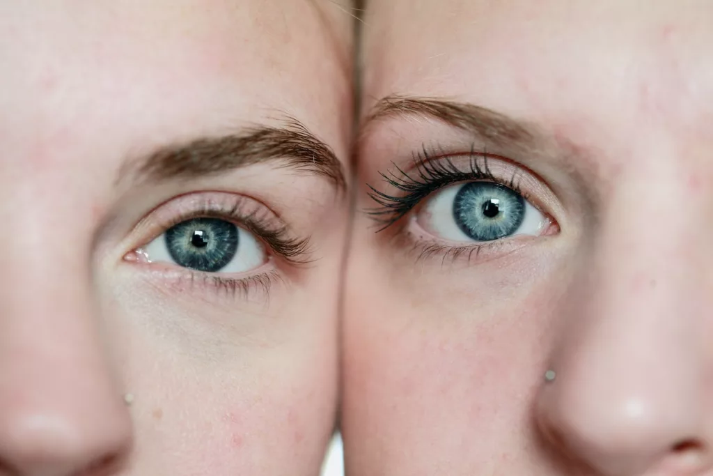 photo of woman's face reflection, eye health