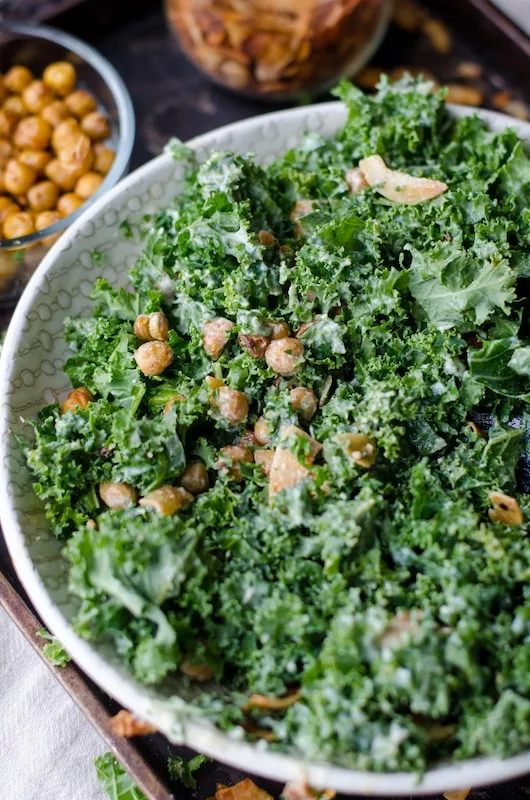 nuts and parsley in a bowl, kale recipes